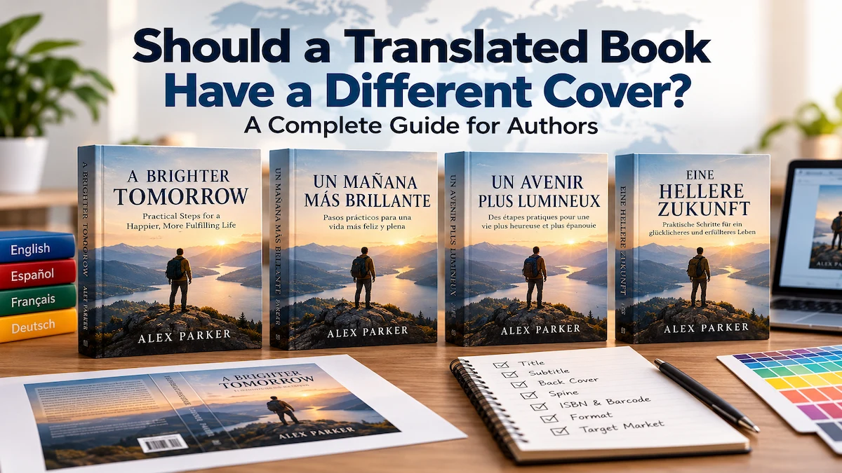 Translated book covers localized for different languages and markets