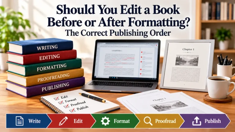 Book editing and formatting workflow from writing to publishing